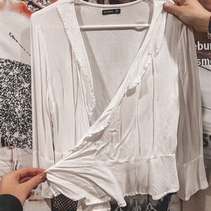 White wrap top